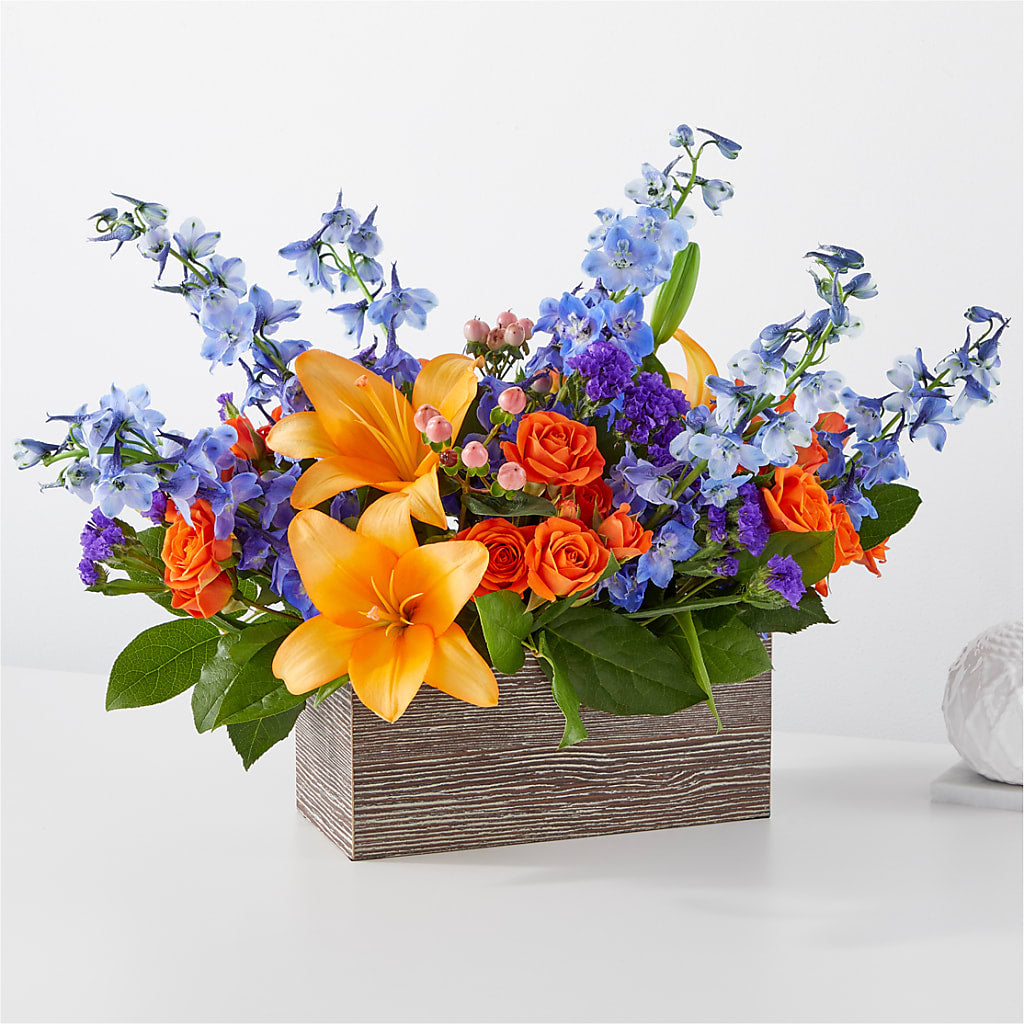 Radiant Citrus Box Bouquet – Blooming Designs By Michelle, Oakdale MN