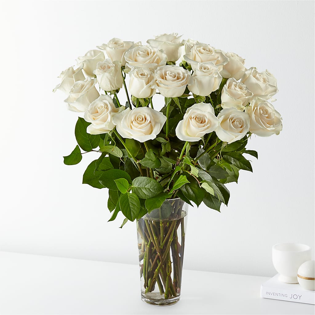 Long Stem White Rose Bouquet – Blooming Designs By Michelle, Oakdale MN