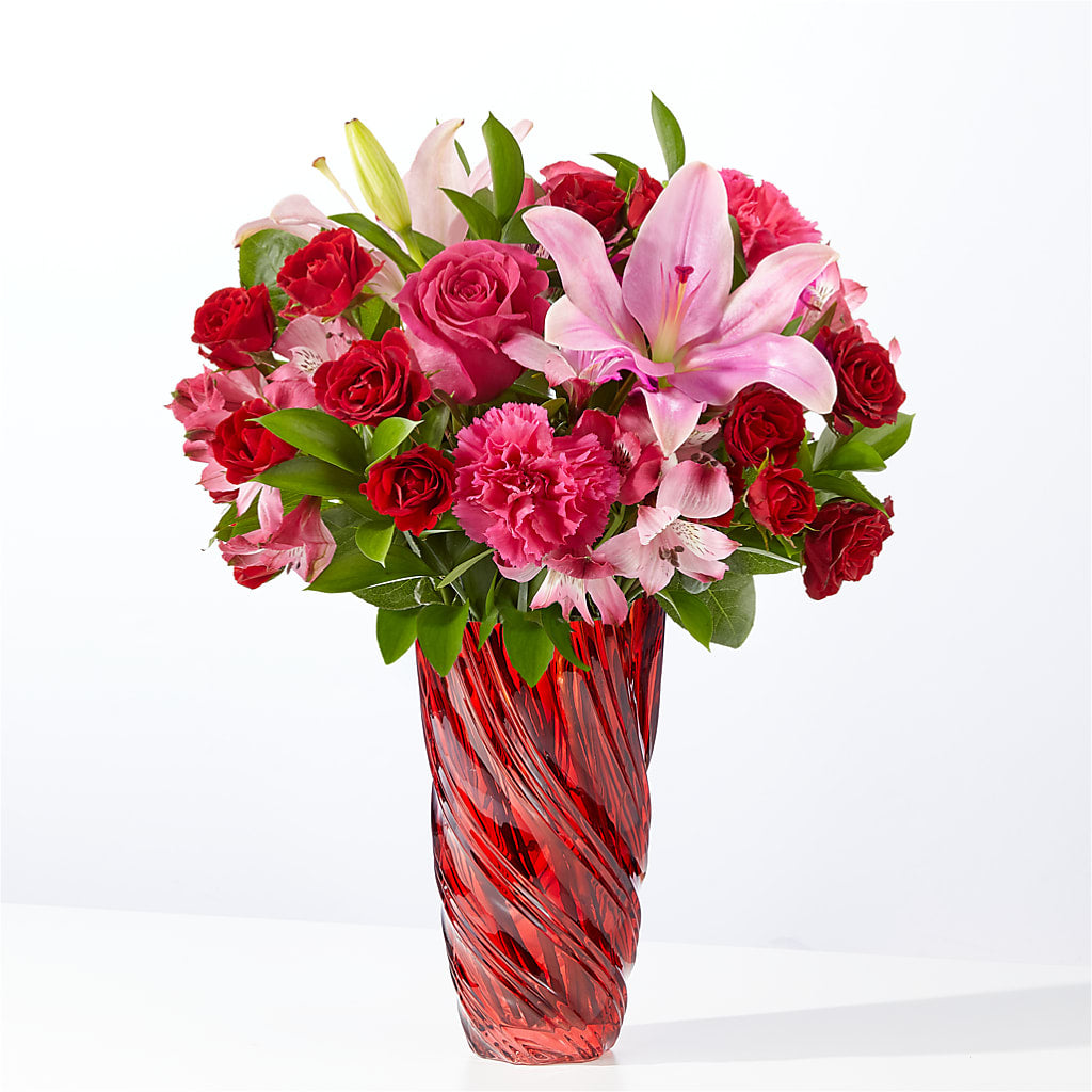 In Love Bouquet with Luxe Swirl Vase – Blooming Designs By Michelle, Oakdale MN