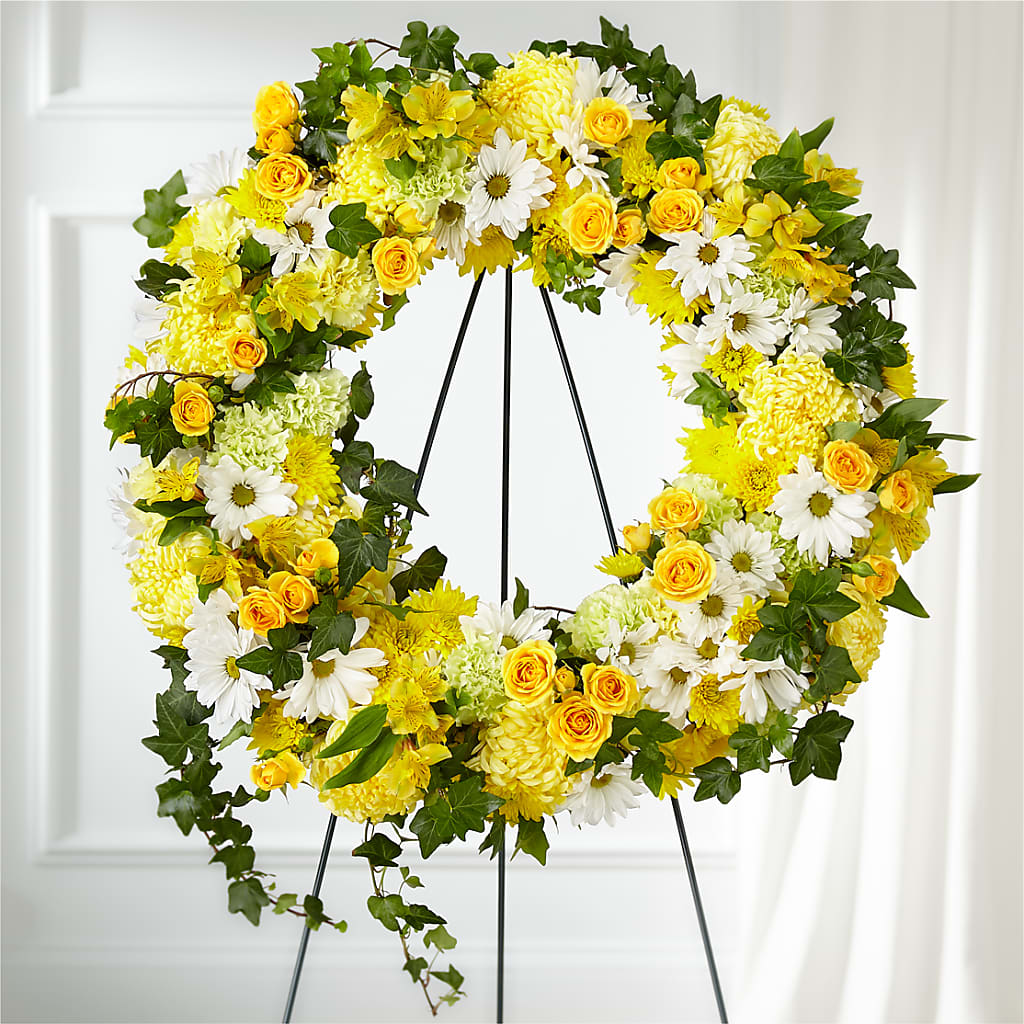 Golden Remembrance Wreath – Blooming Designs By Michelle, Oakdale MN