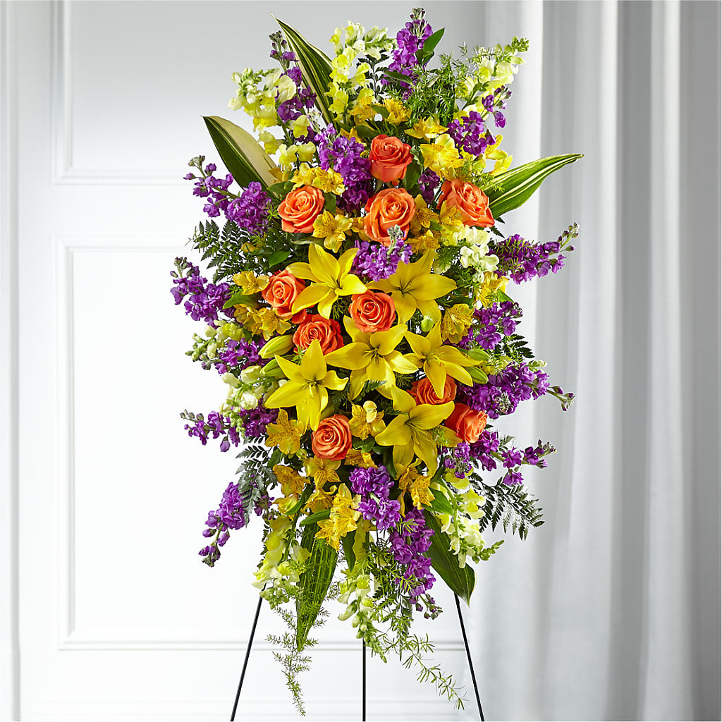 Thoughtful Prayers Standing Spray – Blooming Designs By Michelle, Oakdale MN
