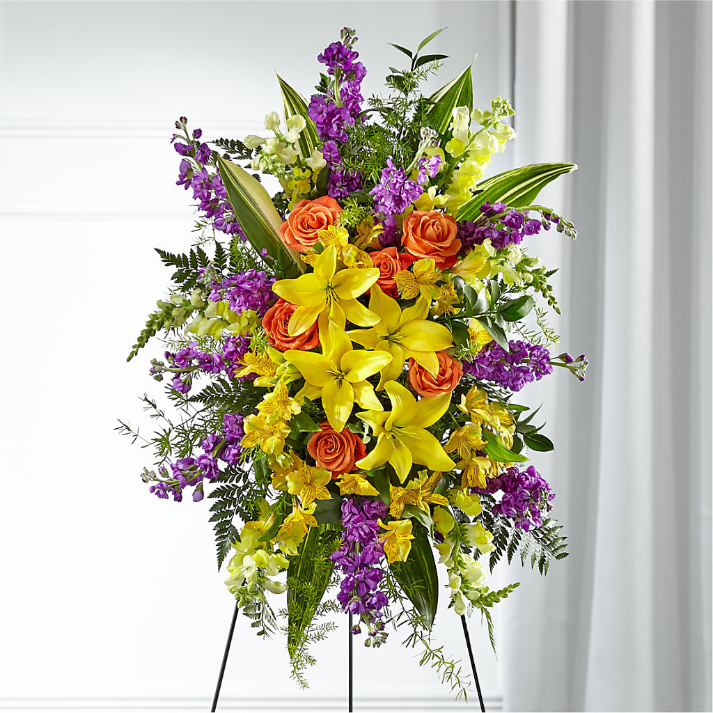 Thoughtful Prayers Standing Spray – Blooming Designs By Michelle, Oakdale MN