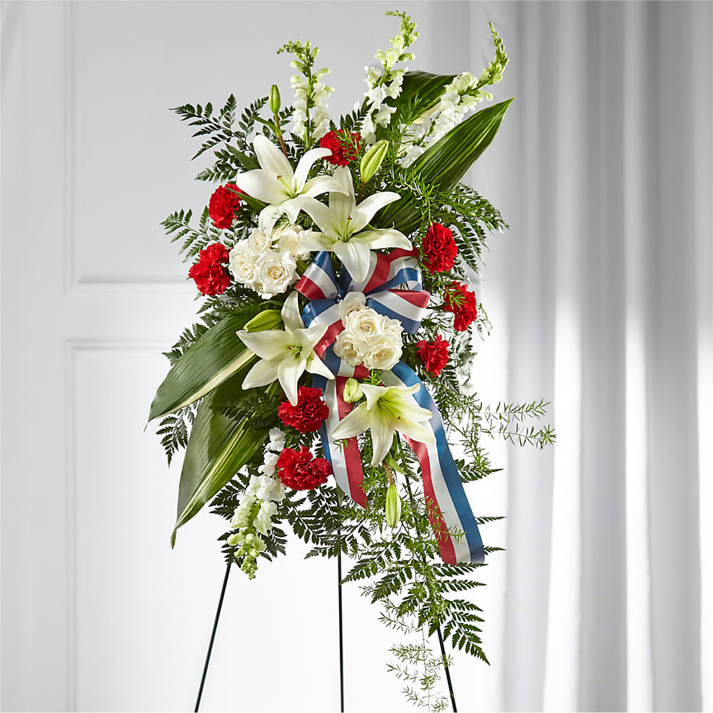 Stars of Life Standing Spray – Blooming Designs By Michelle, Oakdale MN