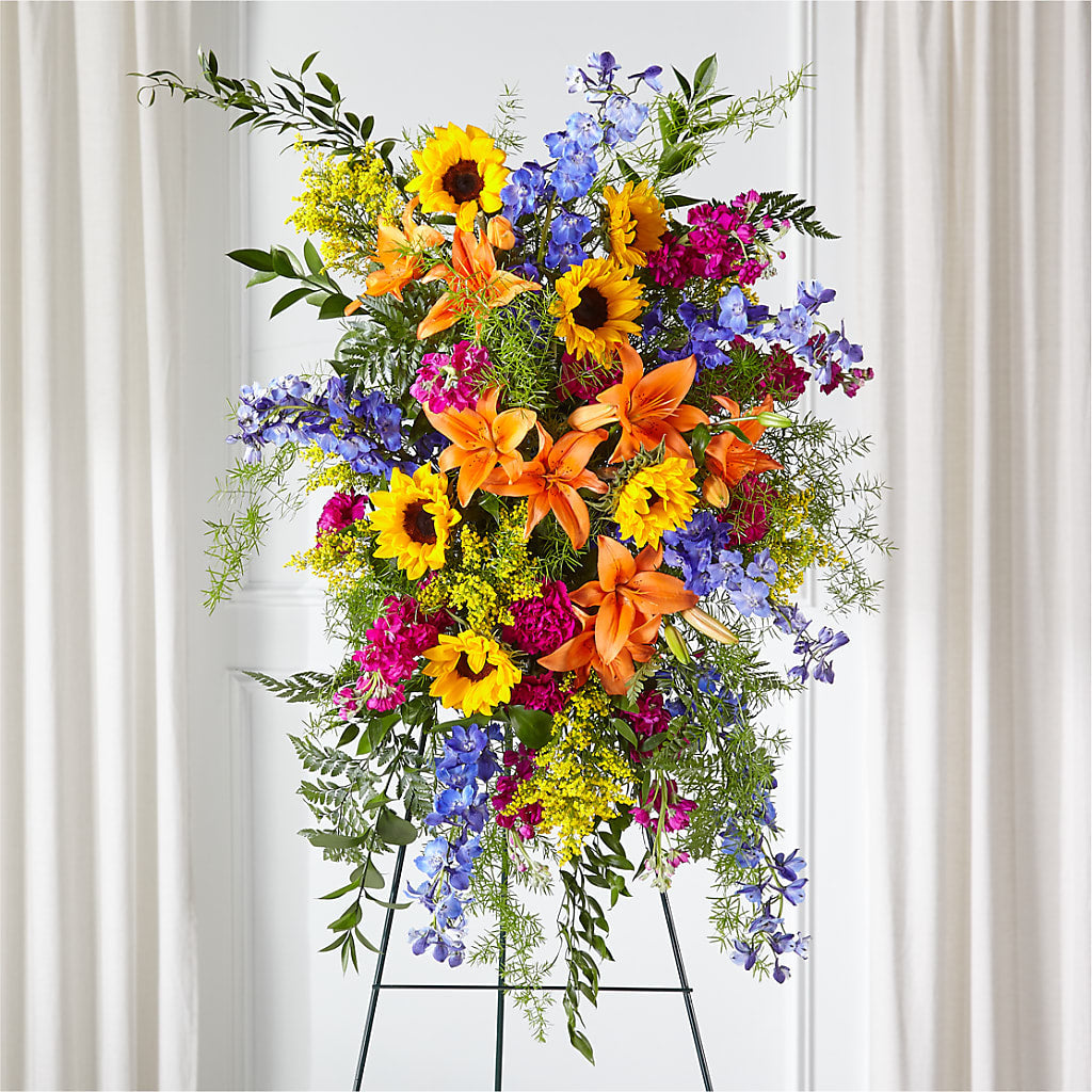 Sunlit Memories Standing Spray (Standard) – Blooming Designs By Michelle, Oakdale MN