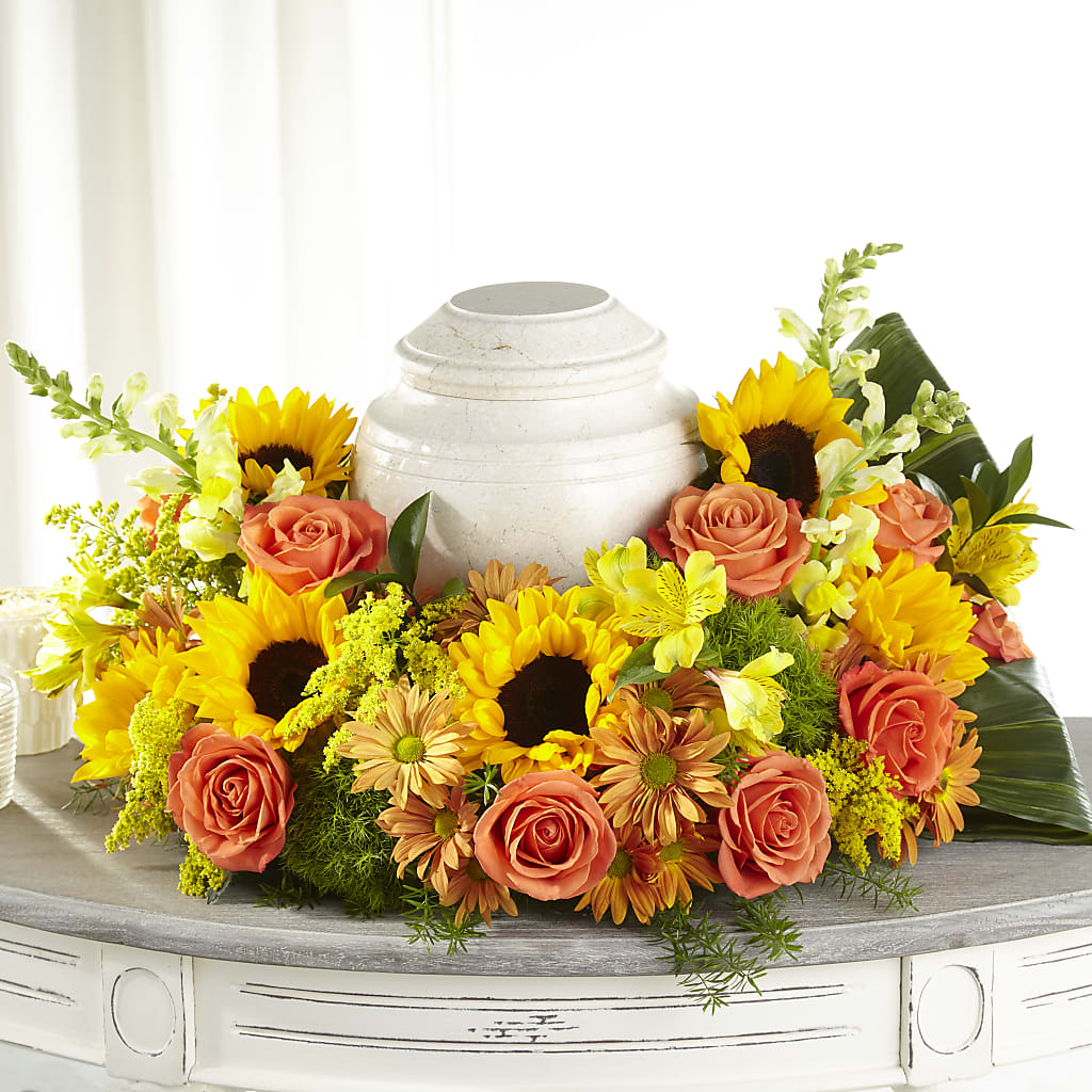 Faithful Sunflower Cremation Adornment – Blooming Designs By Michelle, Oakdale MN