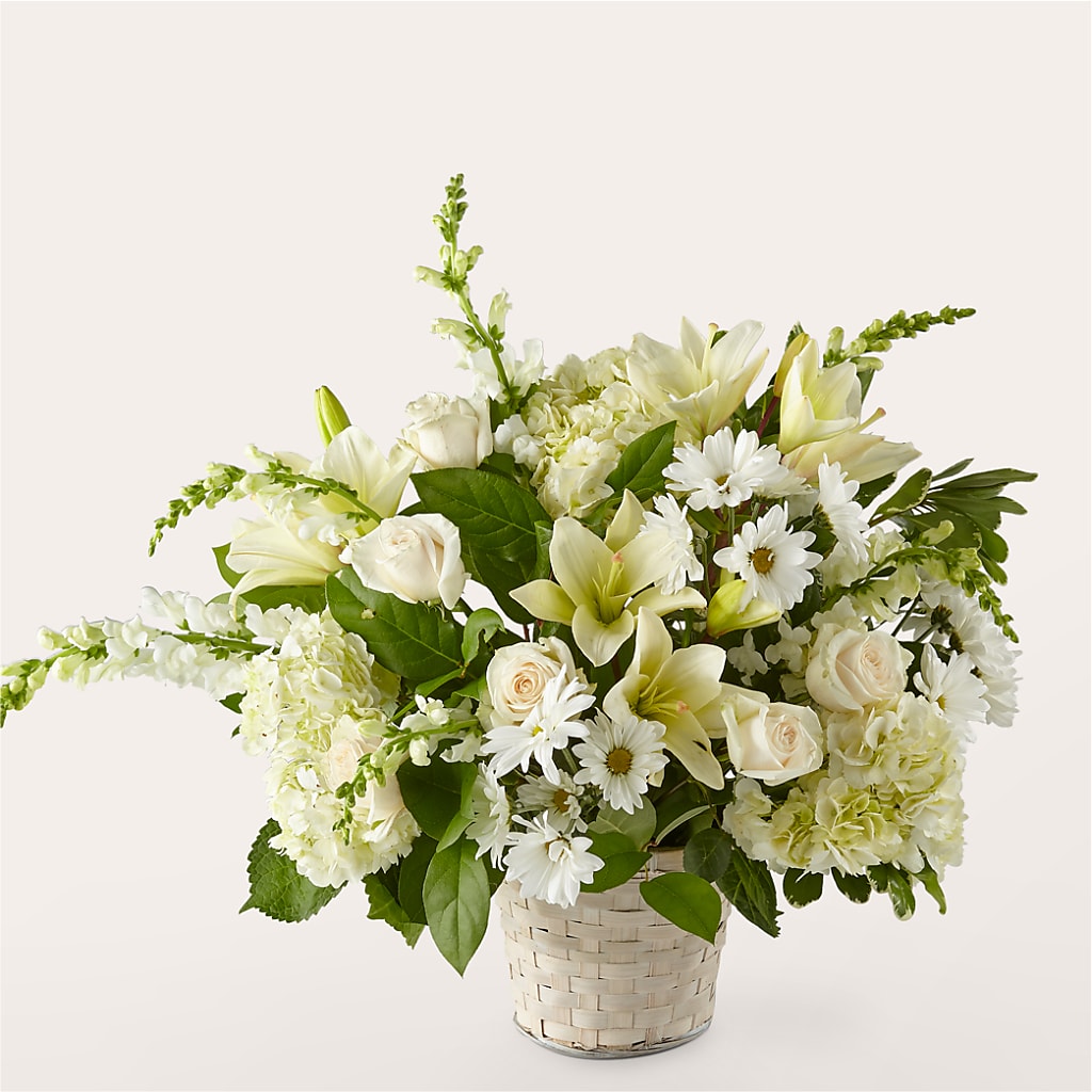 Ivory Elegance Floral Basket – Blooming Designs By Michelle, Oakdale MN