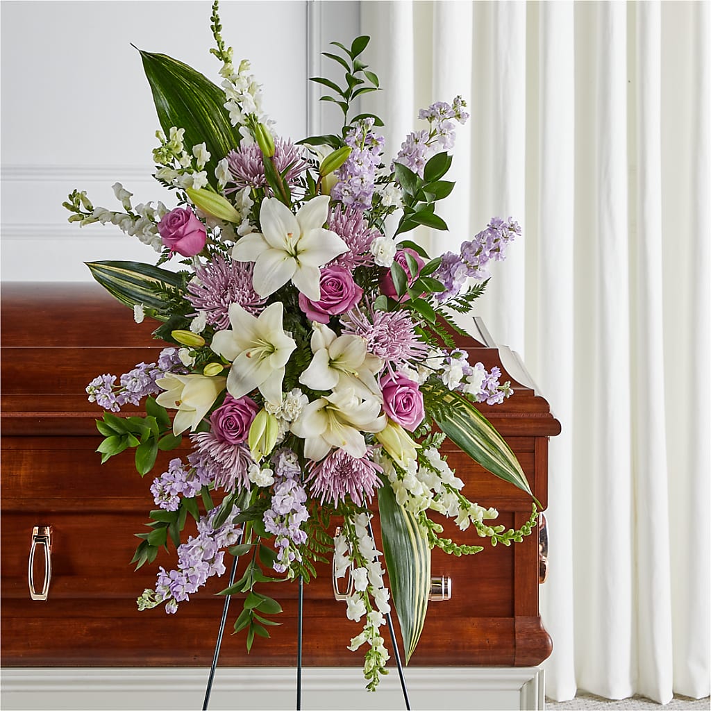 Grateful Hearts Standing Spray – Blooming Designs By Michelle, Oakdale MN
