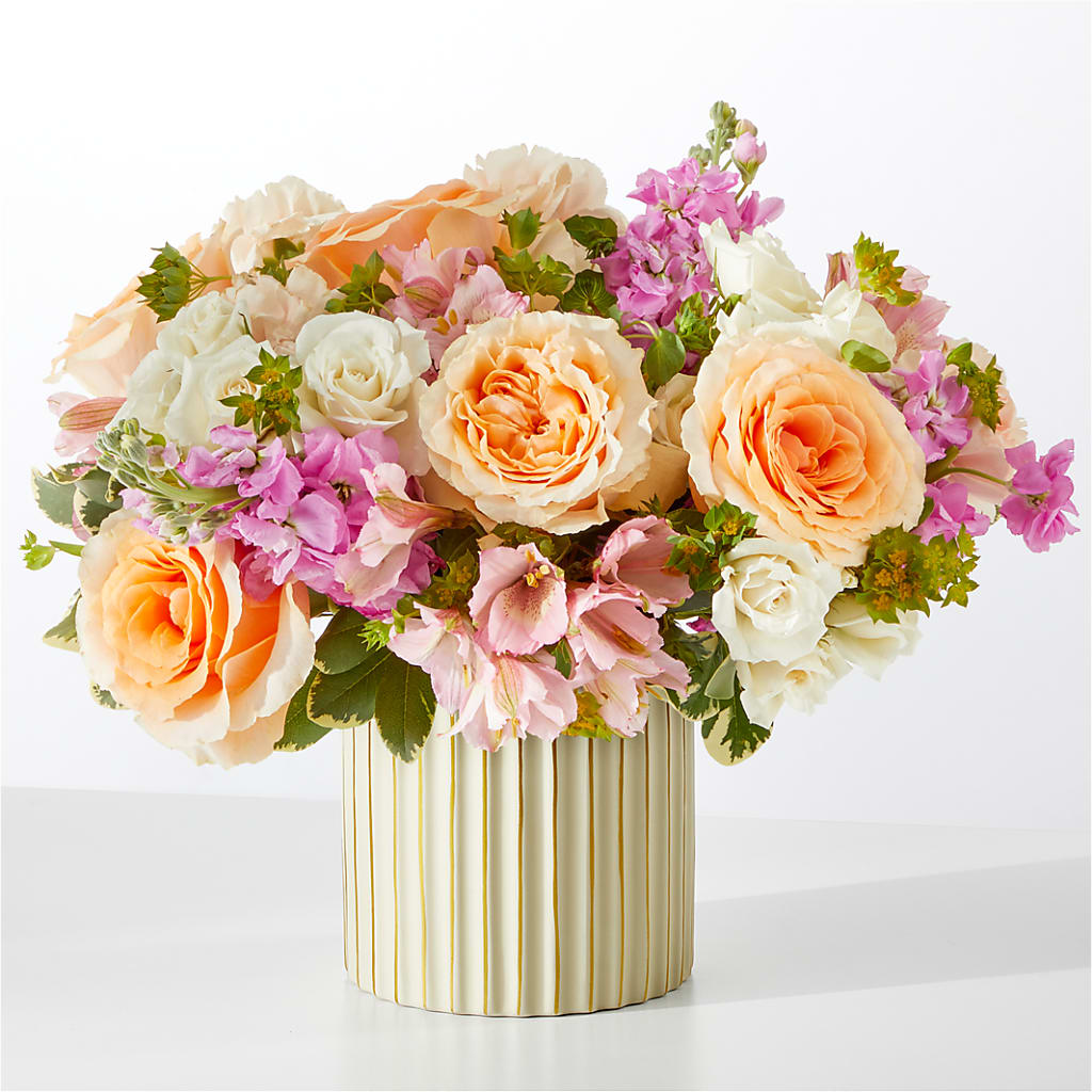 Paradise Bouquet with Ivory Vase – Blooming Designs By Michelle, Oakdale MN