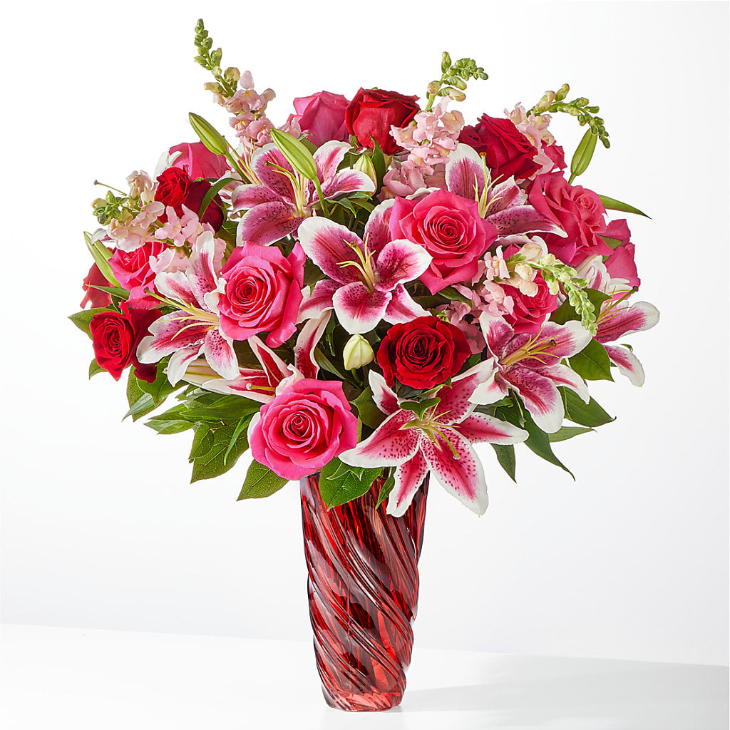 Always You Bouquet with Luxe Swirl Vase – Blooming Designs By Michelle, Oakdale MN