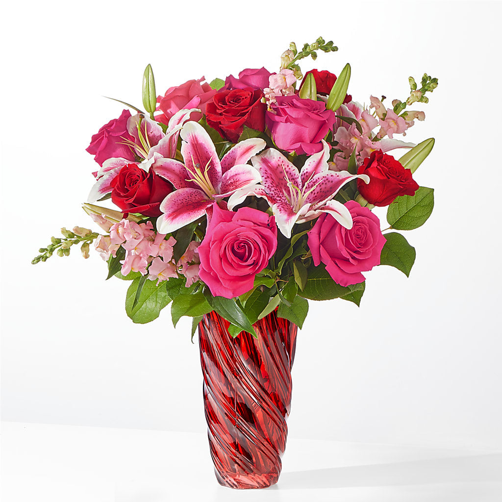 Always You Bouquet with Luxe Swirl Vase – Blooming Designs By Michelle, Oakdale MN