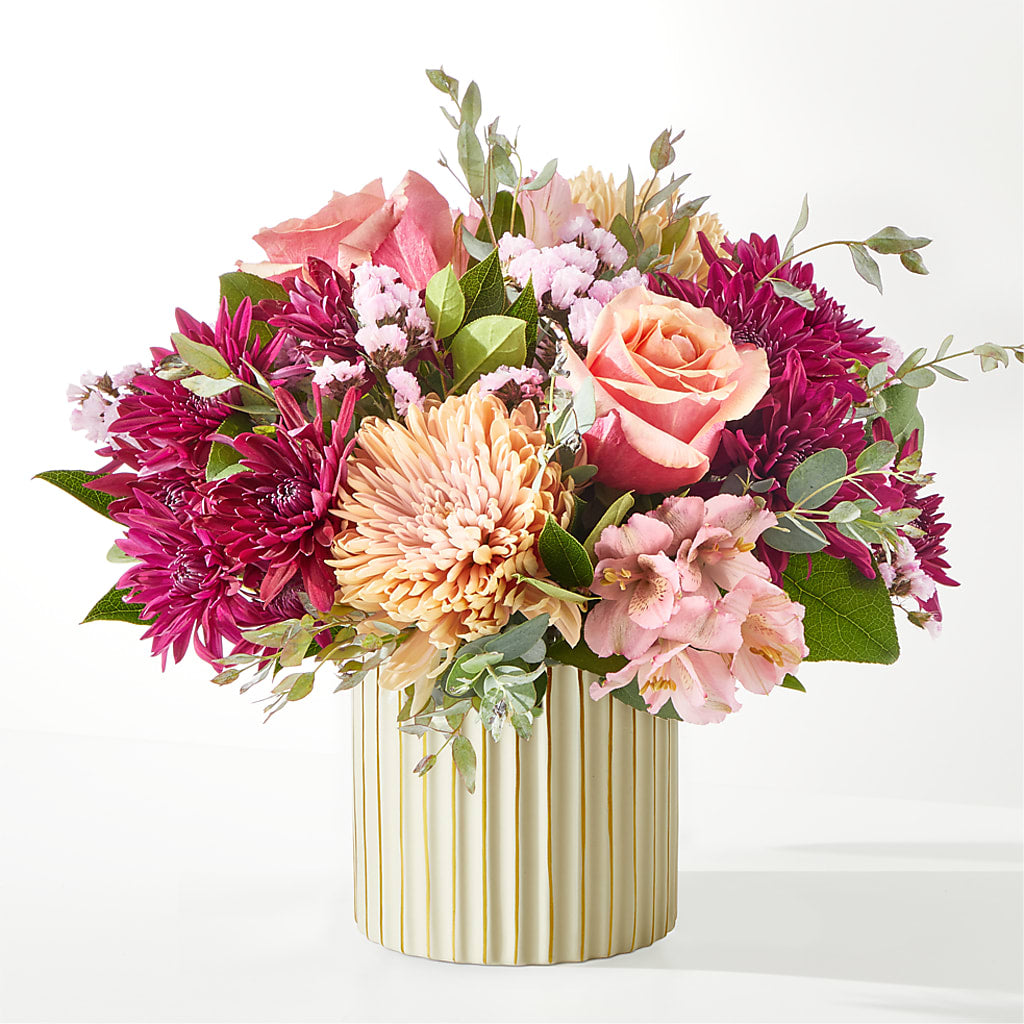 Berry Cobbler Bouquet with Ivory Vase – Blooming Designs By Michelle, Oakdale MN