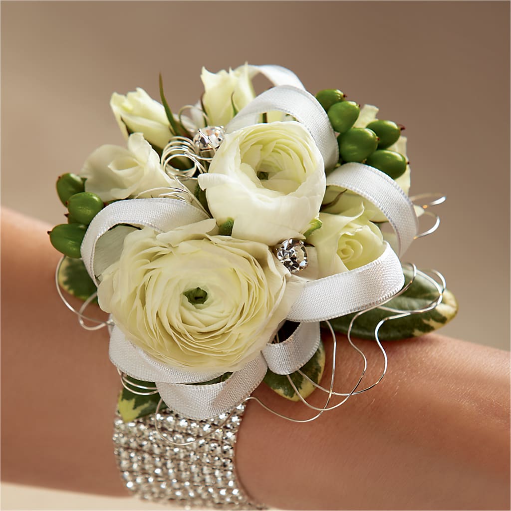 White Wedding Corsage – Blooming Designs By Michelle, Oakdale MN