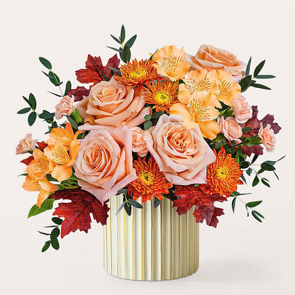 Spiced Latte Bouquet with Ivory Vase –  Blooming Designs By Michelle, Oakdale MN