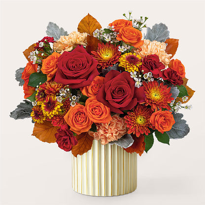 Merlot Bouquet with Ivory Vase –  Blooming Designs By Michelle, Oakdale MN