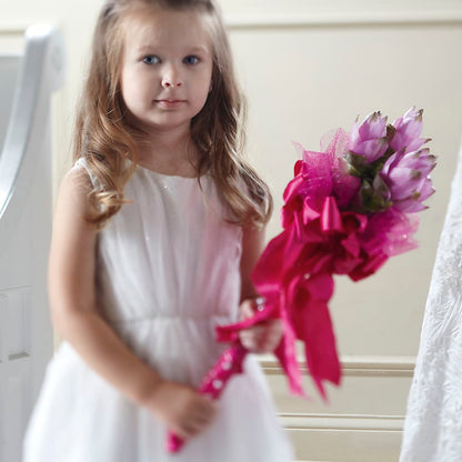 Sparkle Pink Flower Girl Bouquet –  Blooming Designs By Michelle, Oakdale MN